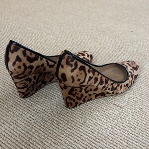 J. Crew Collection Leopard Calf Hair Print Wedges